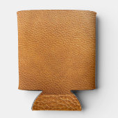 Bruin leer, getextureerde achtergrond luxe. blikjeskoeler (Achterkant)