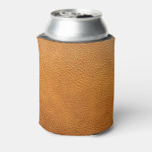 Bruin leer, getextureerde achtergrond luxe. blikjeskoeler (Blikje Achterkant)