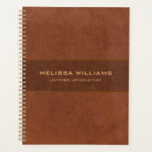 Bruin leer met hechtingen effect planner (Voorkant)