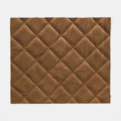 Bruin leer, ruitmotief tekening fleece deken (Voorkant (Horizontaal))