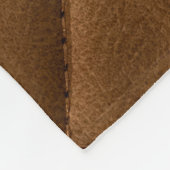 Bruin leer, ruitmotief tekening fleece deken (Hoek)
