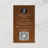 Bruin leer werknemer zadelmaker luxe branding visitekaartje (Achterkant)