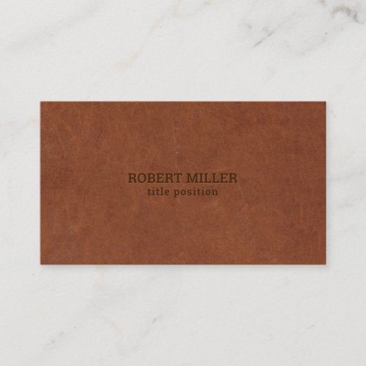 Bruin  leertextuur visitekaartje (Voorkant)