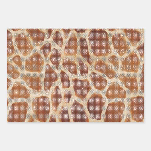 Bruin Leopard Animal Print Sparkle Inpakpapier Vel (Voorkant 3)