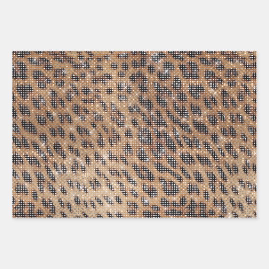 Bruin Leopard Animal Print Sparkle Inpakpapier Vel (Voorkant)