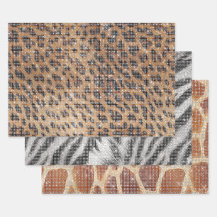 Bruin Leopard Animal Print Sparkle Inpakpapier Vel