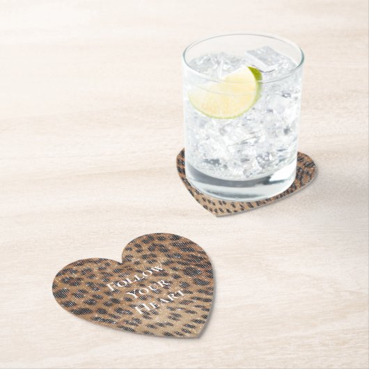 Bruin Leopard Animal Print Sparkle Kartonnen Onderzetters (Insitu)