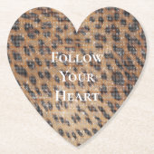 Bruin Leopard Animal Print Sparkle Kartonnen Onderzetters (Voorkant)