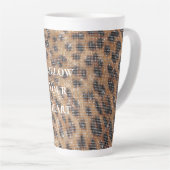 Bruin Leopard Animal Print Sparkle Latte Mok (Rechterhoek)