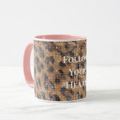 Bruin Leopard Animal Print Sparkle Mok (Voorkant links)