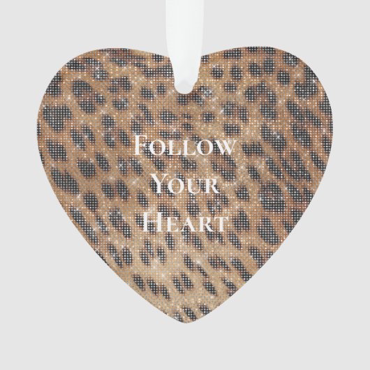 Bruin Leopard Animal Print Sparkle Ornament (voorkant)