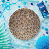 Bruin Leopard Animal Print Sparkle Papieren Bordje (Feest)