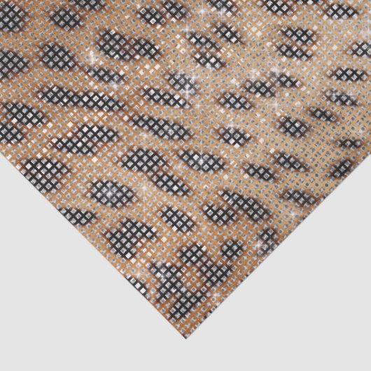 Bruin Leopard Animal Print Sparkle Tissuepapier (Detail)