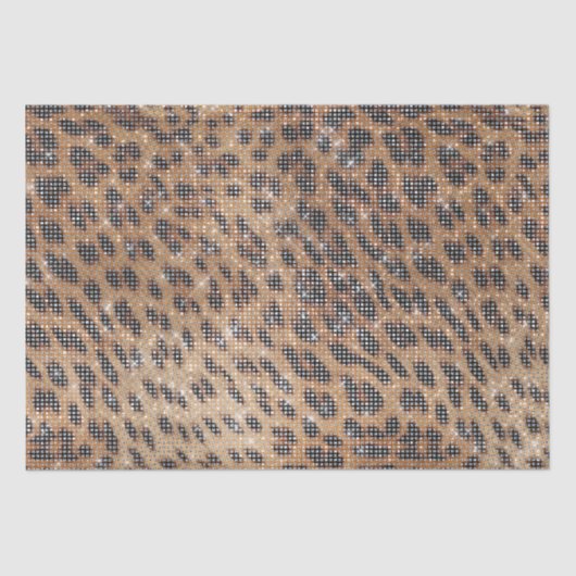Bruin Leopard Animal Print Sparkle Tissuepapier (Voorkant)