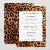Bruin Leopard Dierenprint Trouwen Kaart (Voorkant / Achterkant)