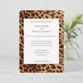 Bruin Leopard Dierenprint Trouwen Kaart (Staand voorkant)