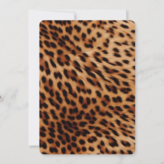 Bruin Leopard Dierenprint Trouwen Kaart (Achterkant)