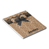 Bruin leopard Lace & Bow Small Notitieblok (Schuin)