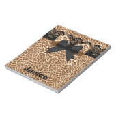 Bruin leopard Lace & Bow Small Notitieblok (Linkerzijde)