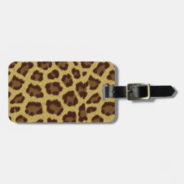 Bruin Leopard Print Bagagelabel