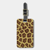 Bruin Leopard Print Bagagelabel (Voorkant verticaal)