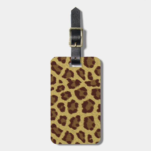 Bruin Leopard Print Bagagelabel (Voorkant verticaal)