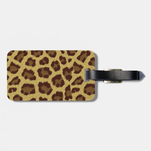 Bruin Leopard Print Bagagelabel (Achterkant horizontaal)