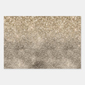 Bruin leopard Print Gold Glitter sparter Inpakpapier Vel (Voorkant)