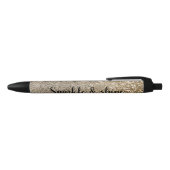 Bruin leopard Print Gold Glitter sparter Zwarte Inkt Pen (Bovenkant)