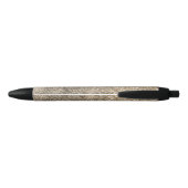 Bruin leopard Print Gold Glitter sparter Zwarte Inkt Pen (Achterkant)