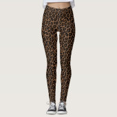 Bruin leopard Spots Animal Pattern Leggings (Voorkant)
