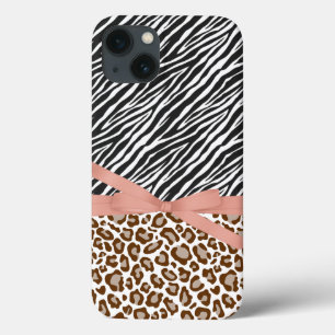 Bruin Leopard Zebra Dier Roze Lint Case-Mate iPhone Case