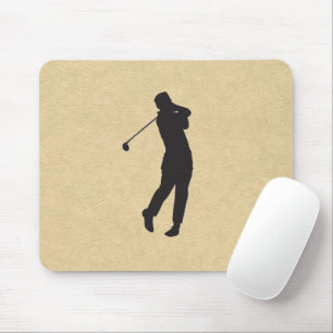 Bruin Leren Golf Ontwerp Muismat