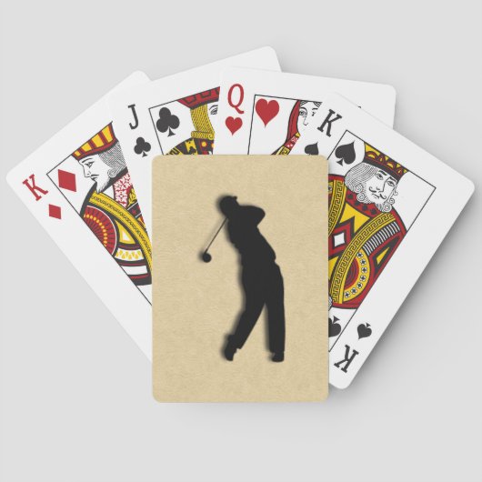 Bruin Leren Golf Pokerkaarten (Achterkant)