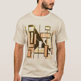 Bruin Licht Sinaasappel Geometrische Dozen MCM Loo T-shirt