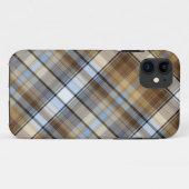 Bruin, lichtblauw en wit tartan ontwerp Case-Mate iPhone case (Achterkant (horizontaal))