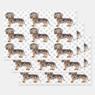 Bruin & Lichtbruin Stippenpatroon Kortharige Dachs Inpakpapier Vel