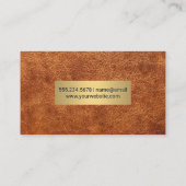 Bruin Lijst en metallisch goud Visitekaartje (Achterkant)