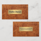 Bruin Lijst en metallisch goud Visitekaartje (Voorkant / Achterkant)