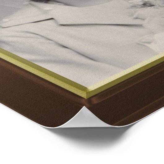 Bruin lijst met gouden grensfoto poster (Hoek)