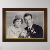 Bruin lijst met gouden grensfoto poster (Voorkant)