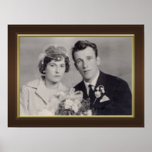 Bruin lijst met gouden grensfoto