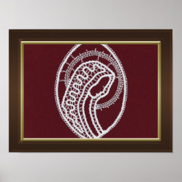 Bruin lijst met gouden grensfotopoten poster