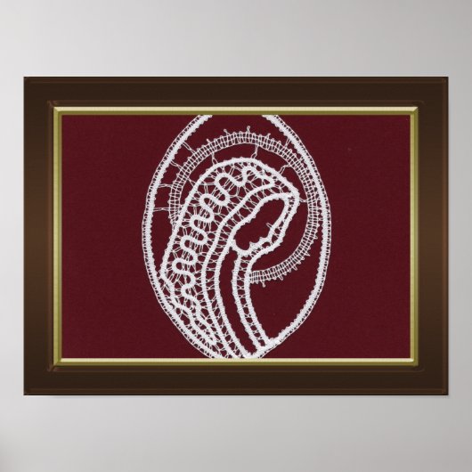 Bruin lijst met gouden grensfotopoten poster (Voorkant)