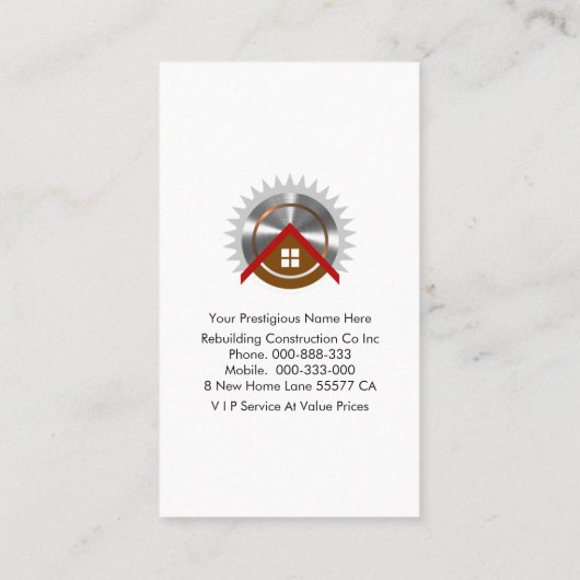 Bruin Lijst op bakstenen muurmetselwerk Visitekaartje (Achterkant)