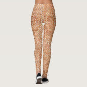 Bruin Linnen Canvas Textuur Achtergrond Leggings (Achterkant)