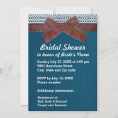 Bruin lint, kant, blauw Vrijgezellenfeest Inv Kaart (Voorkant)