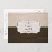 Bruin lint We zijn verhuisd Aankondigingskaart (Voorkant / Achterkant)