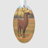 Bruin Llama in het najaar van het Boerderij Ornament (voorkant)