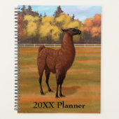 Bruin Llama in het najaar van het Boerderij Planner (Voorkant)